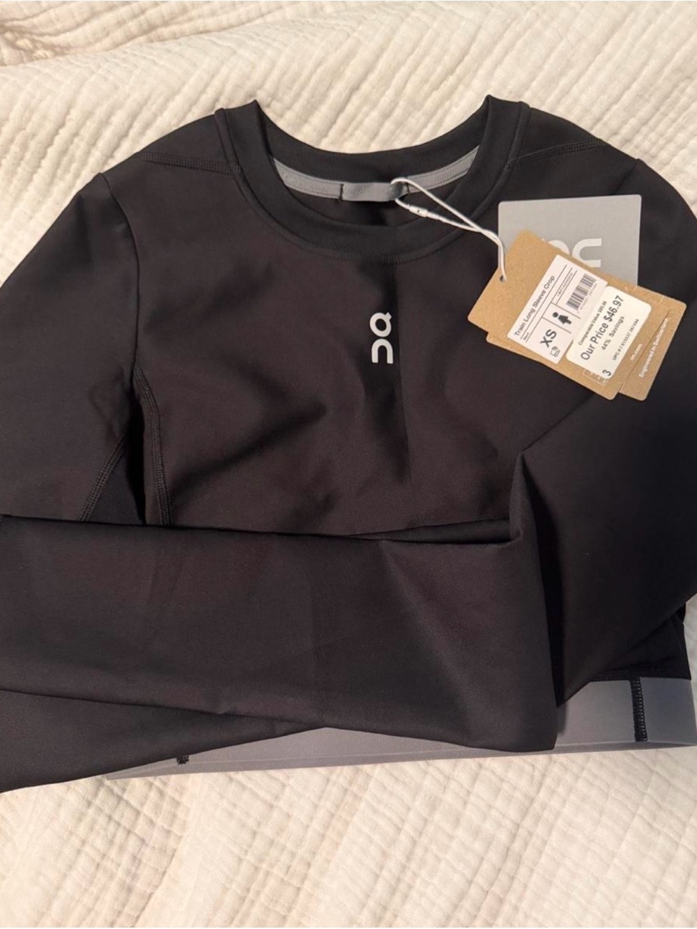 On Running Black Long Sleeve Performance Top